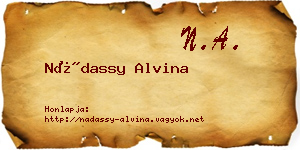 Nádassy Alvina névjegykártya
